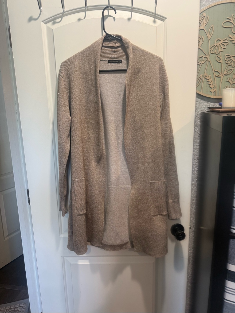 Lightweight Open-Front Cardigan in Taupe